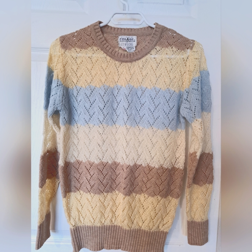 Vintage open knit acrylic sweater